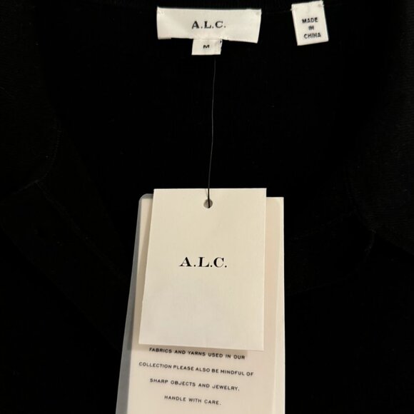 A.L.C. Taylor II Knit Collared Mini Dress in Black Size Medium - Picture 6 of 11